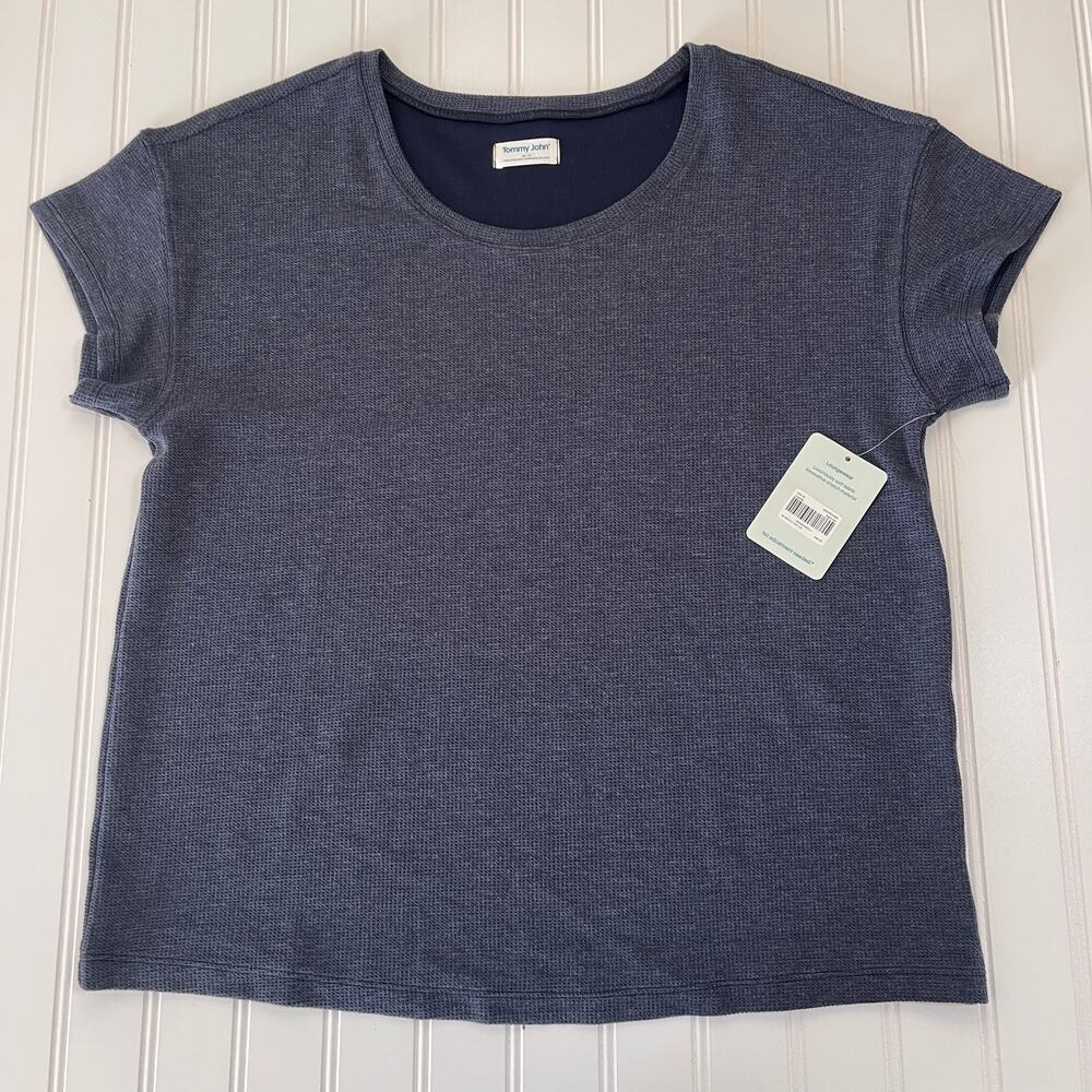 NWT Tommy John Waffle Knit Lounge T Shirt Top Tee Night Sky Size Womens XS